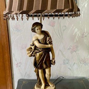 Vintage Ceramic Table Top Bronze Lamp